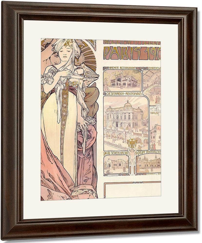 Austria At The World Exhibition By Alphonse Mucha Fine Art Print