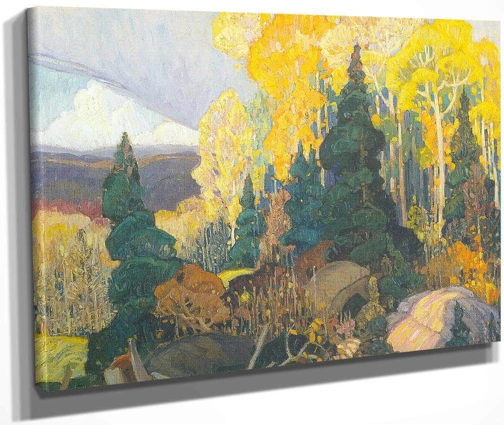 Autumn Hillside By Frank Carmichael Print Canvas Art Framed Print autumn-hillside-by-frank-carmichael-print-canvas-art-framed-print