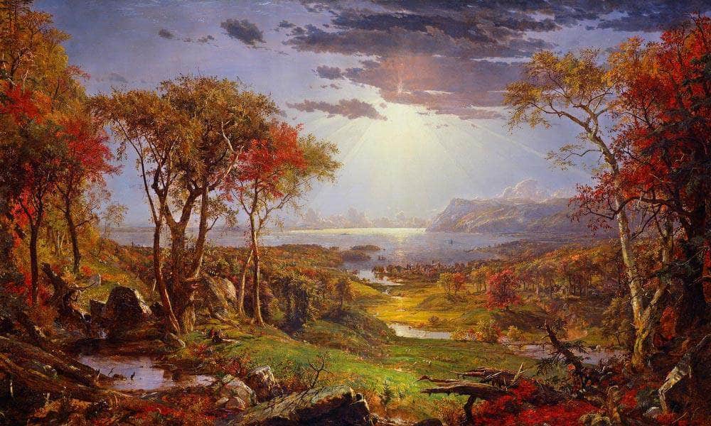 Autumn    On The Hudson River By Cropsey Jasper Francis Fine Art Print