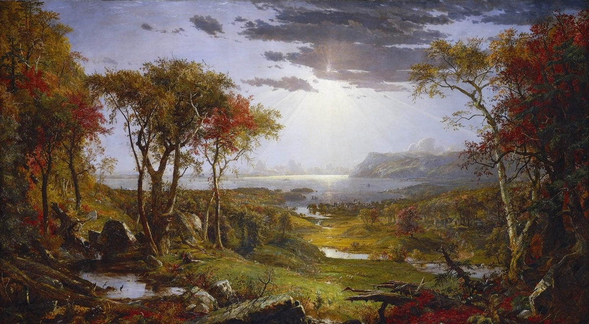 Autumn On The Hudson River Painting Jasper Francis Cropsey Canvas Art Fine Art Print