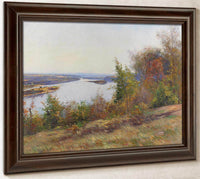 Autumn Trees Overlooking A River By William Wendt Fine Art Print