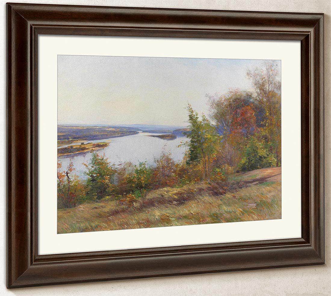 Autumn Trees Overlooking A River By William Wendt Fine Art Print