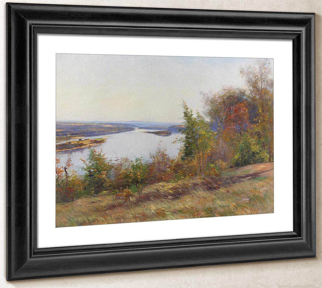 Autumn Trees Overlooking A River By William Wendt Fine Art Print