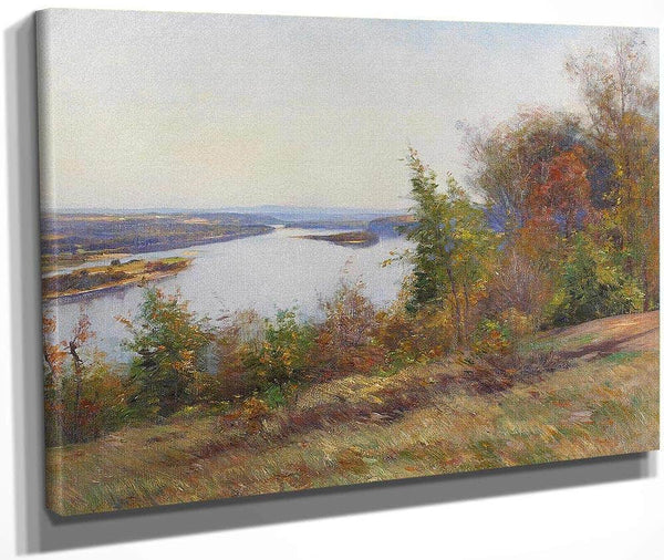 Autumn Trees Overlooking A River By William Wendt Fine Art Print