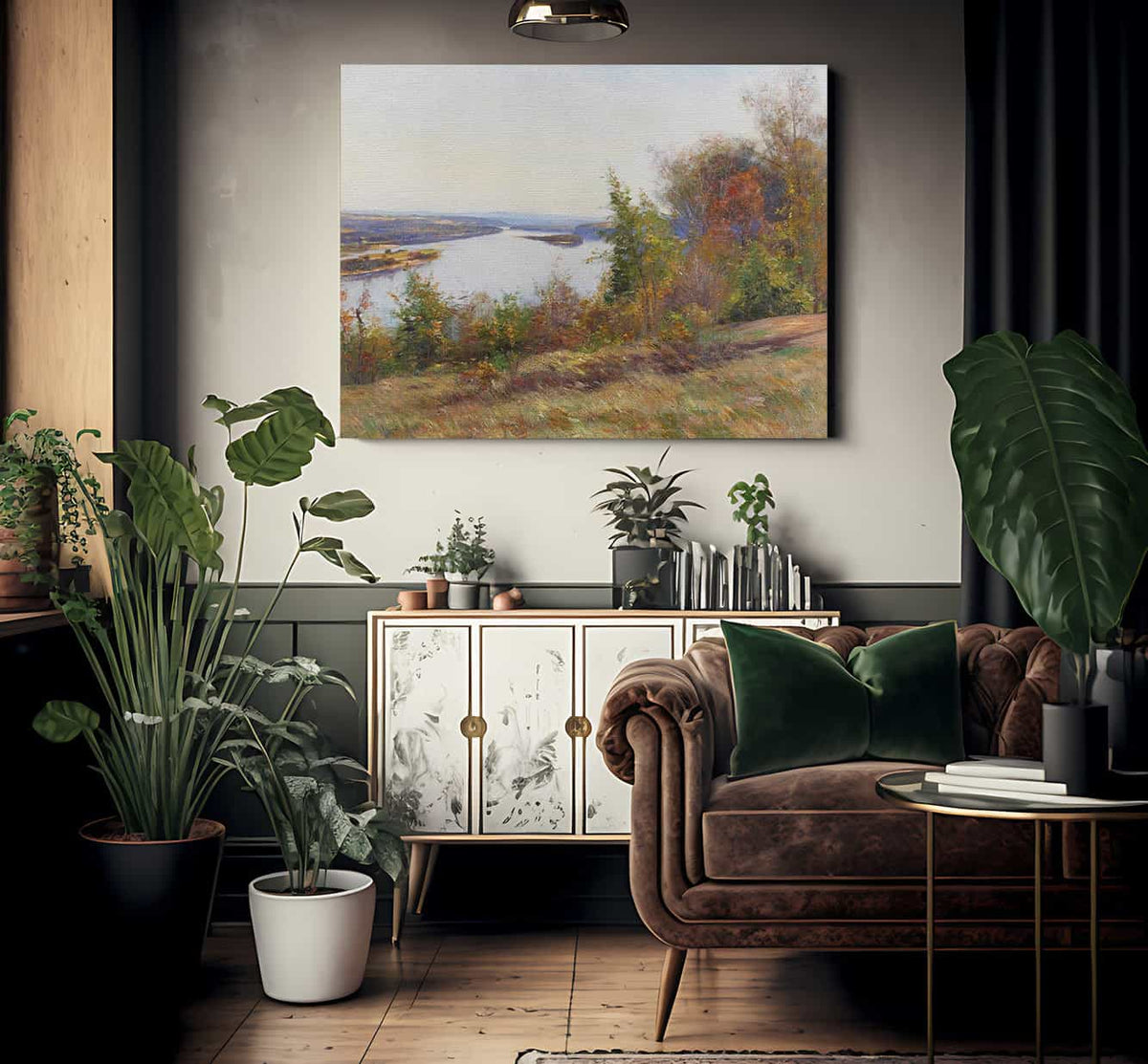 Autumn Trees Overlooking A River By William Wendt Fine Art Print