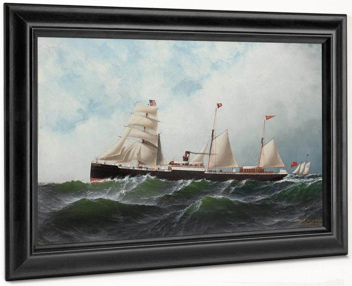 Auxiliary Steamship Somerset 1877 By Antonio Jacobsen Fine Art Print