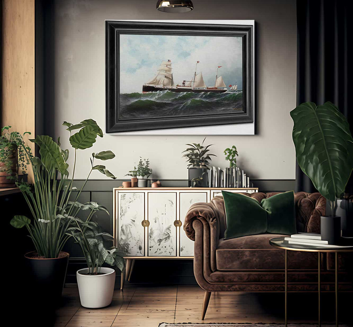 Auxiliary Steamship Somerset 1877 By Antonio Jacobsen Fine Art Print