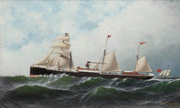 Auxiliary Steamship Somerset 1877 By Antonio Jacobsen Fine Art Print