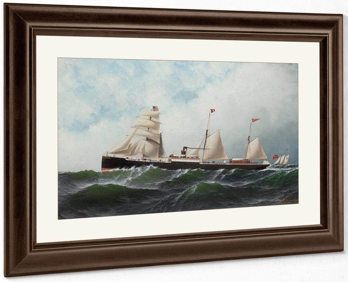Auxiliary Steamship Somerset 1877 By Antonio Jacobsen Fine Art Print