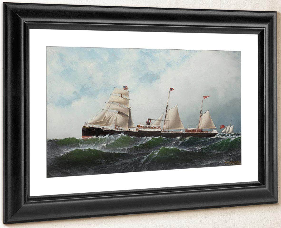 Auxiliary Steamship Somerset 1877 By Antonio Jacobsen Fine Art Print