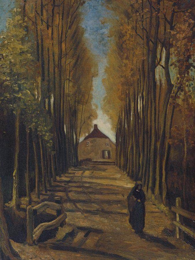 Avenue Of Poplars In Autumn By Vincent Van Gogh Fine Art Print