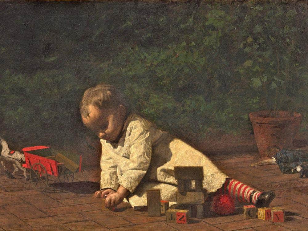 Baby At Play By Thomas Eakins Fine Art Print