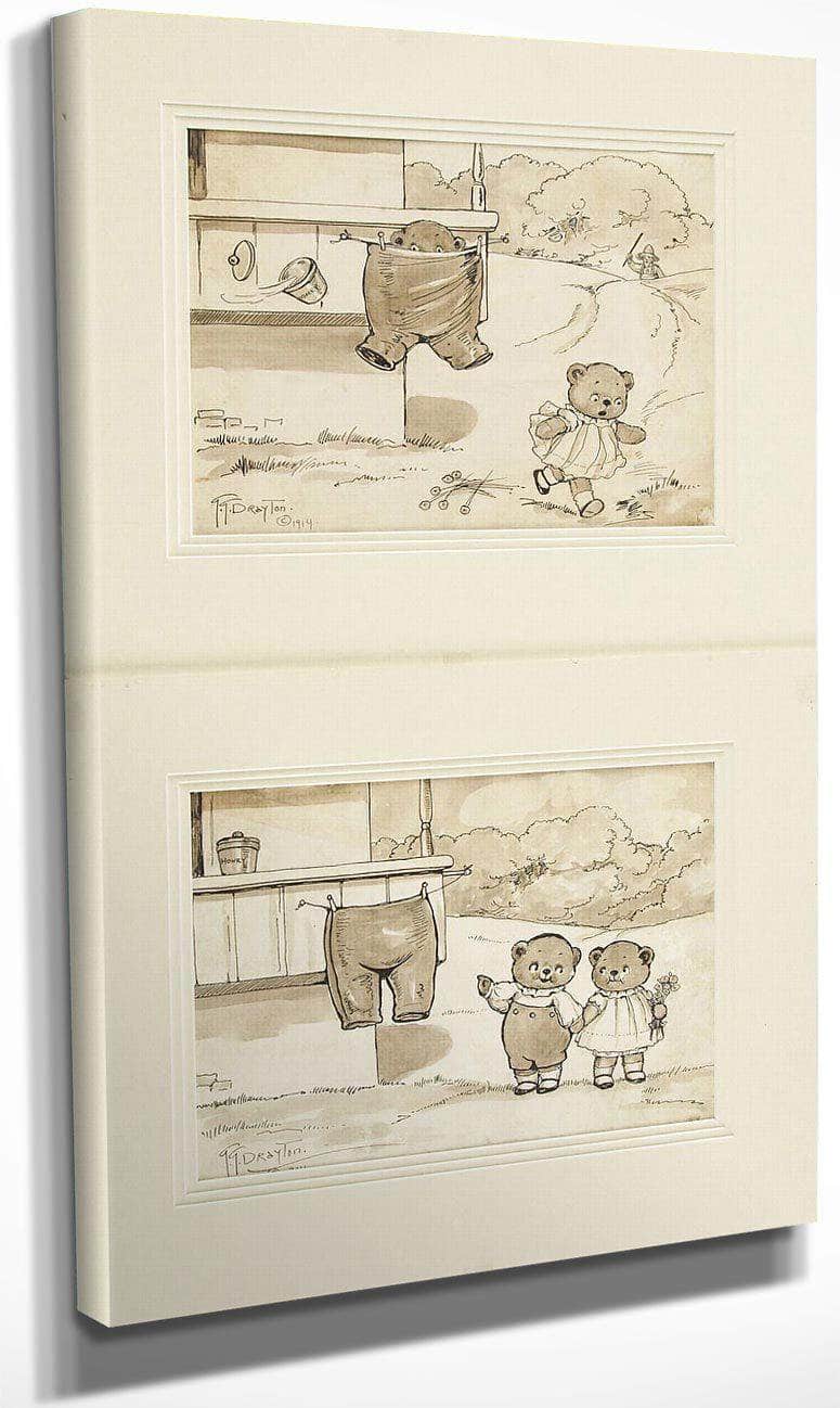 Baby Bears The Mishap 1914 By Grace G Drayton Fine Art Print