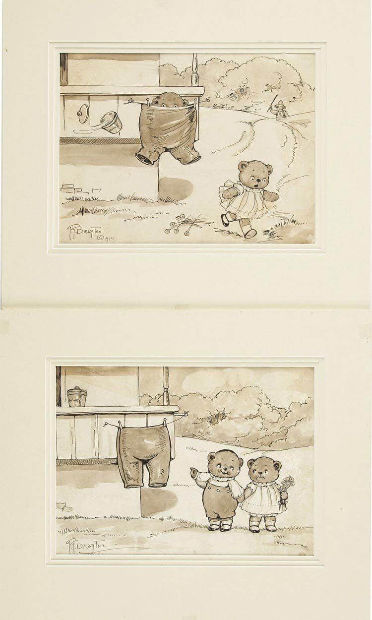 Baby Bears The Mishap 1914 By Grace G Drayton Fine Art Print