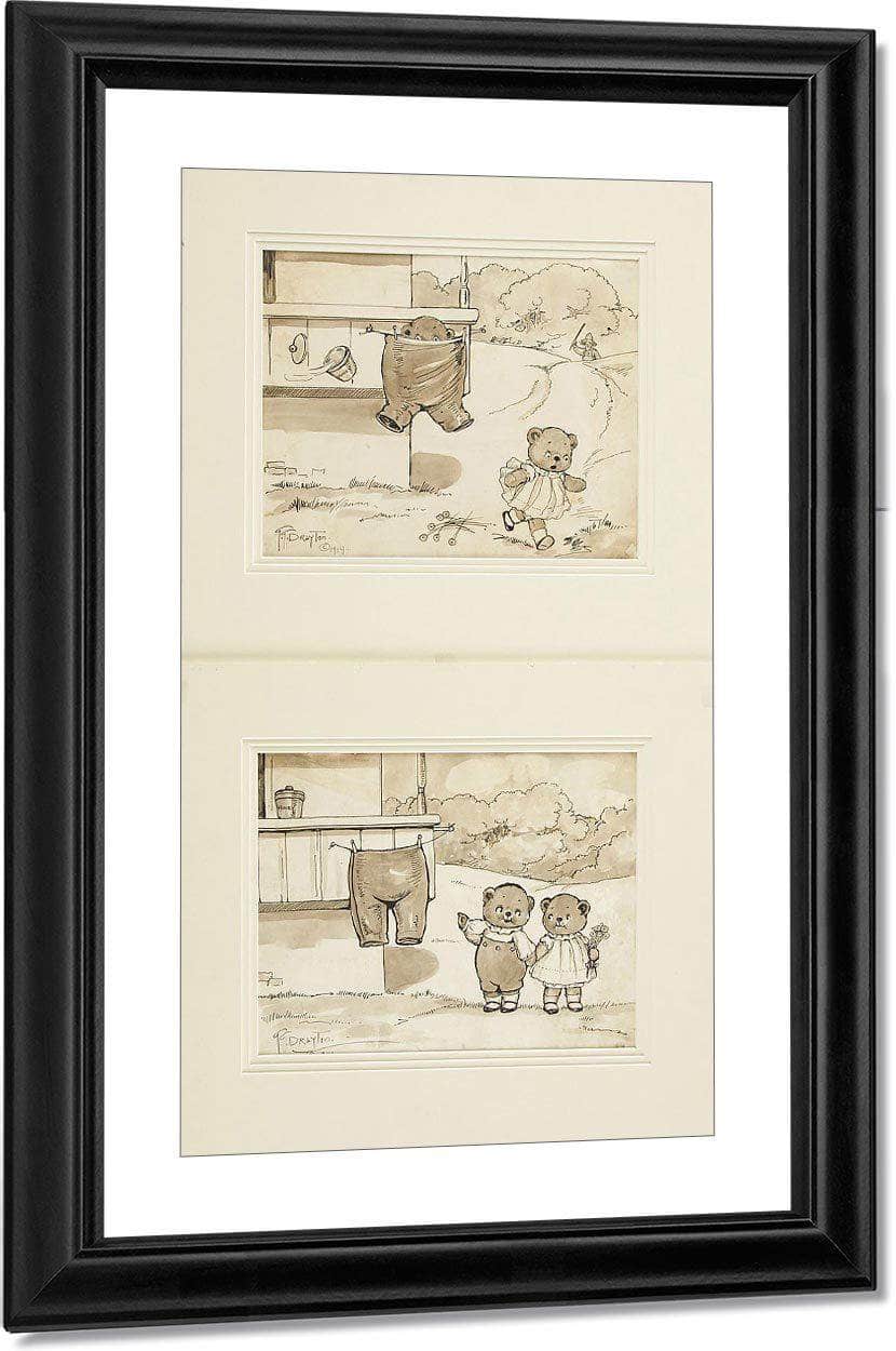 Baby Bears The Mishap 1914 By Grace G Drayton Fine Art Print