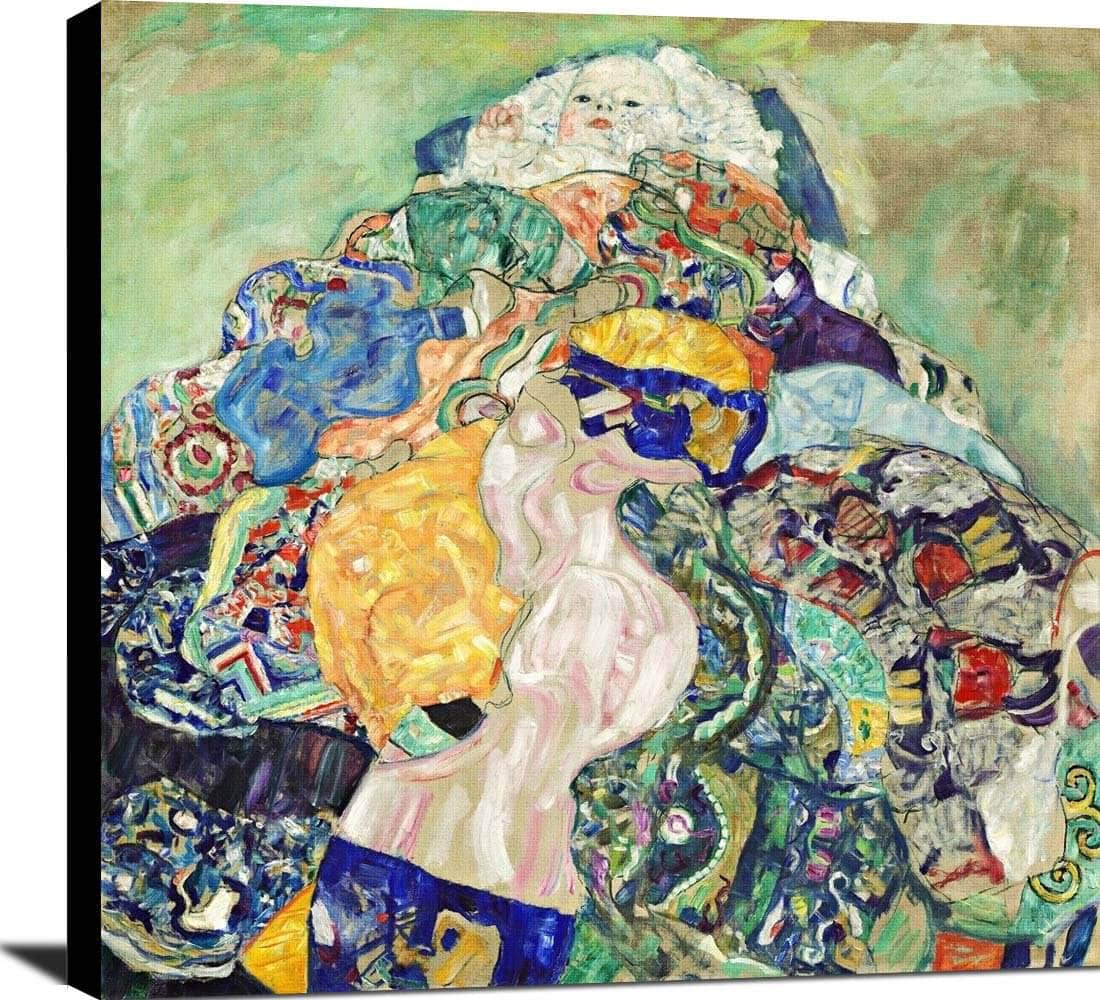 Baby Cradle Painting Gustav Klimt Canvas Art Fine Art Print
