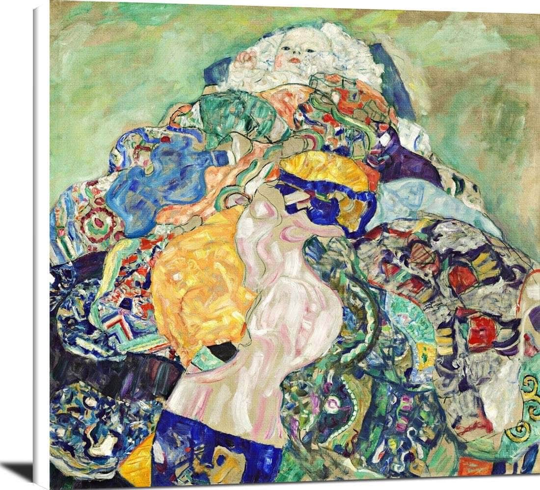 Baby Cradle Painting Gustav Klimt Canvas Art Fine Art Print