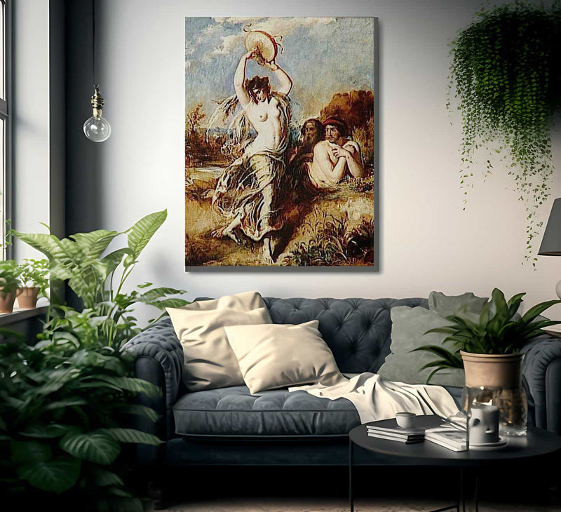 Bacchante Playing The Tambourine By William Etty Fine Art Print