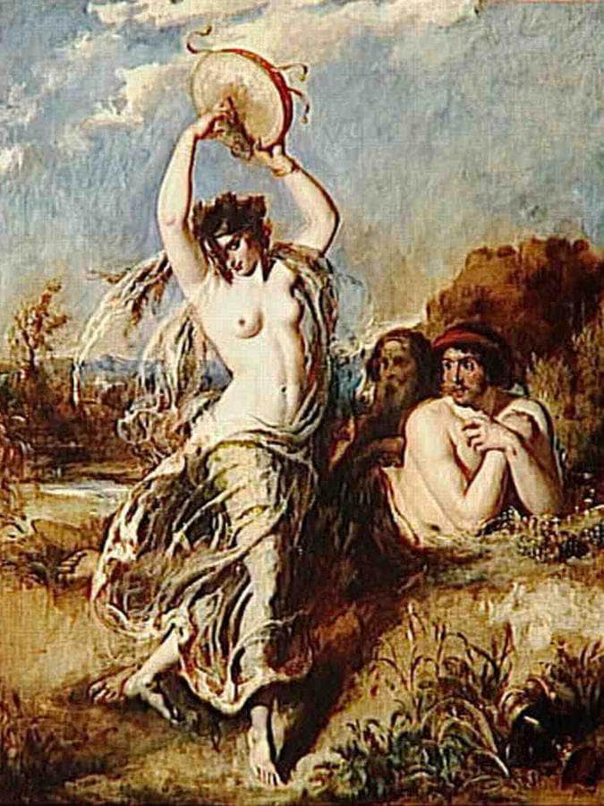 Bacchante Playing The Tambourine By William Etty Fine Art Print