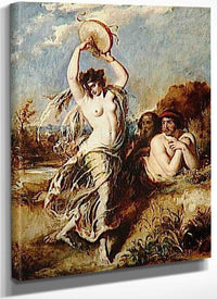 Bacchante Playing The Tambourine By William Etty Fine Art Print
