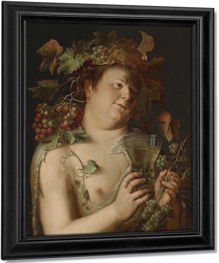 Bacchus. Ol Auf Holz By Joachim Wtewael Fine Art Print