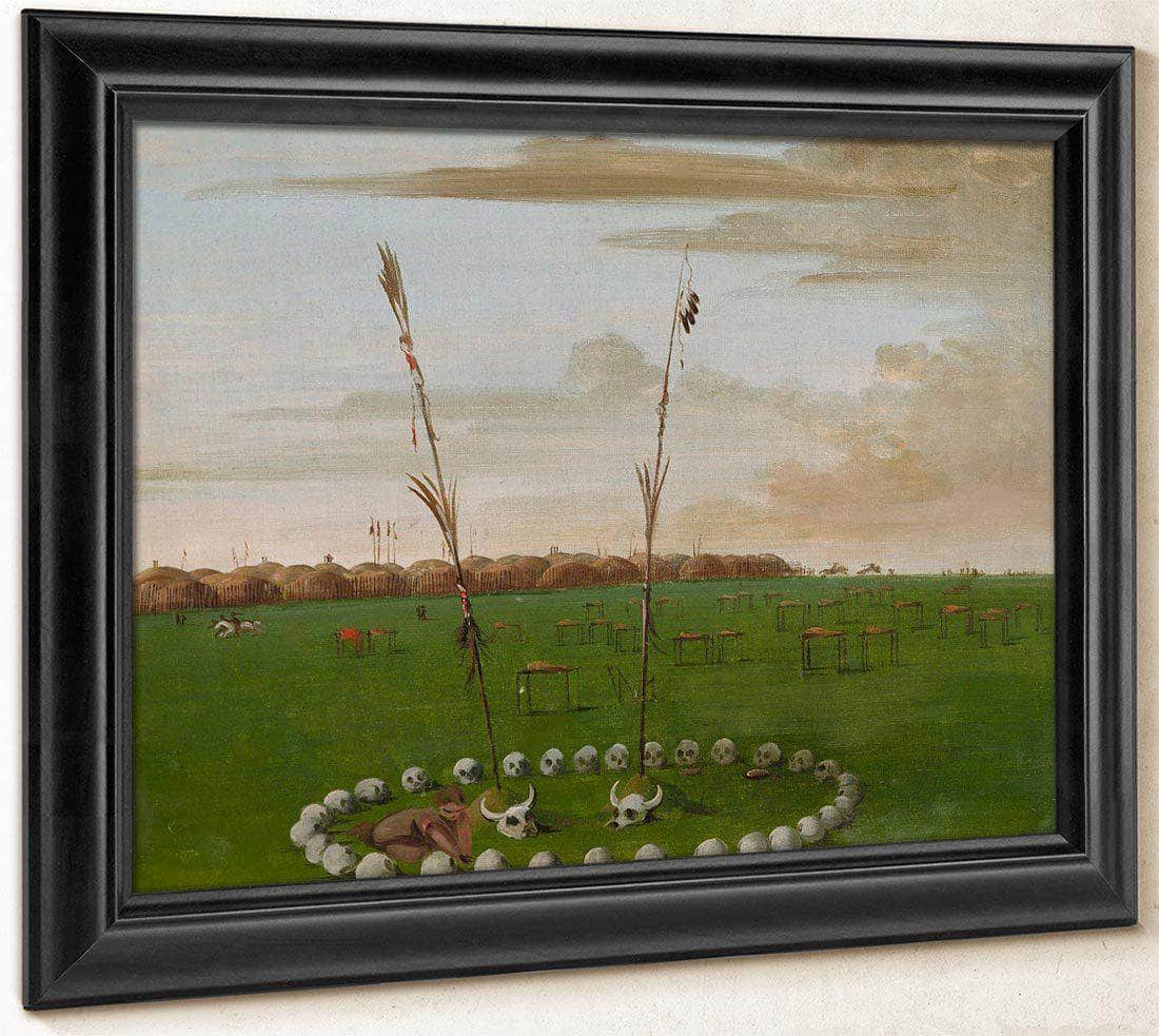 Back View Of Mandan Village, Showing The Cemetery By George Catlin Fine Art Print