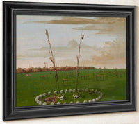 Back View Of Mandan Village, Showing The Cemetery By George Catlin Fine Art Print