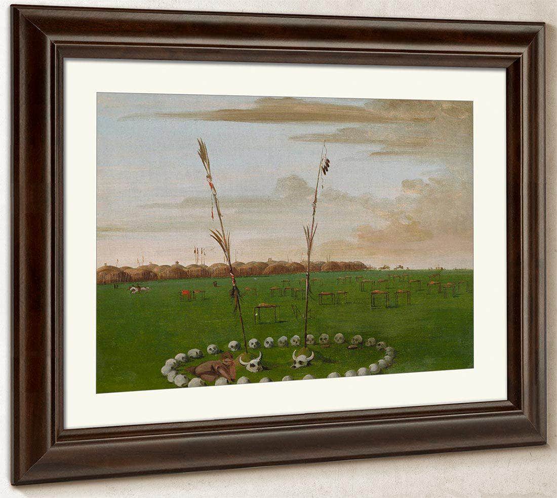 Back View Of Mandan Village, Showing The Cemetery By George Catlin Fine Art Print
