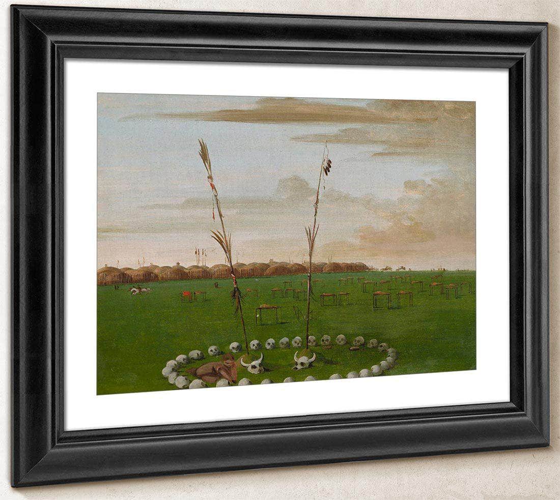 Back View Of Mandan Village, Showing The Cemetery By George Catlin Fine Art Print