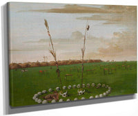 Back View Of Mandan Village, Showing The Cemetery By George Catlin Fine Art Print