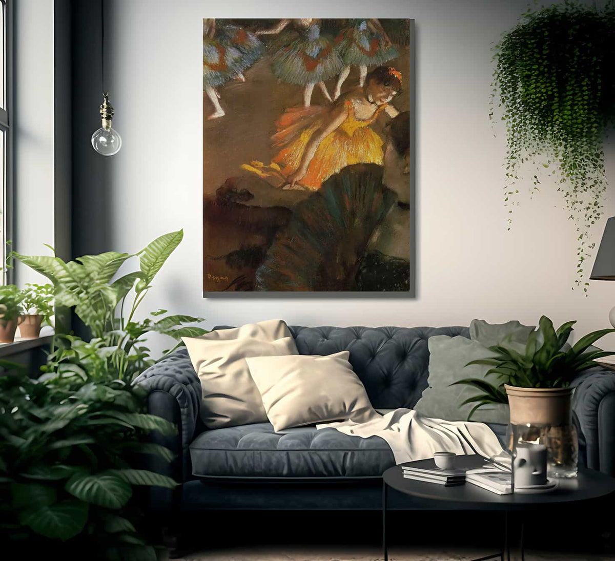 Ballerina And Lady With A Fan By Edgar Degas Fine Art Print