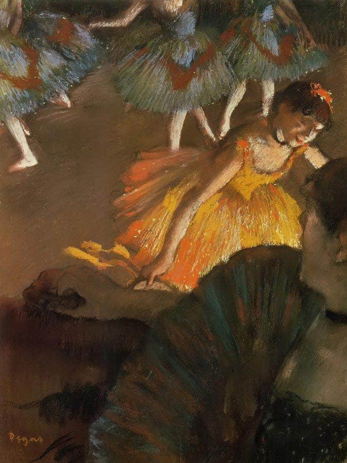 Ballerina And Lady With A Fan By Edgar Degas Fine Art Print