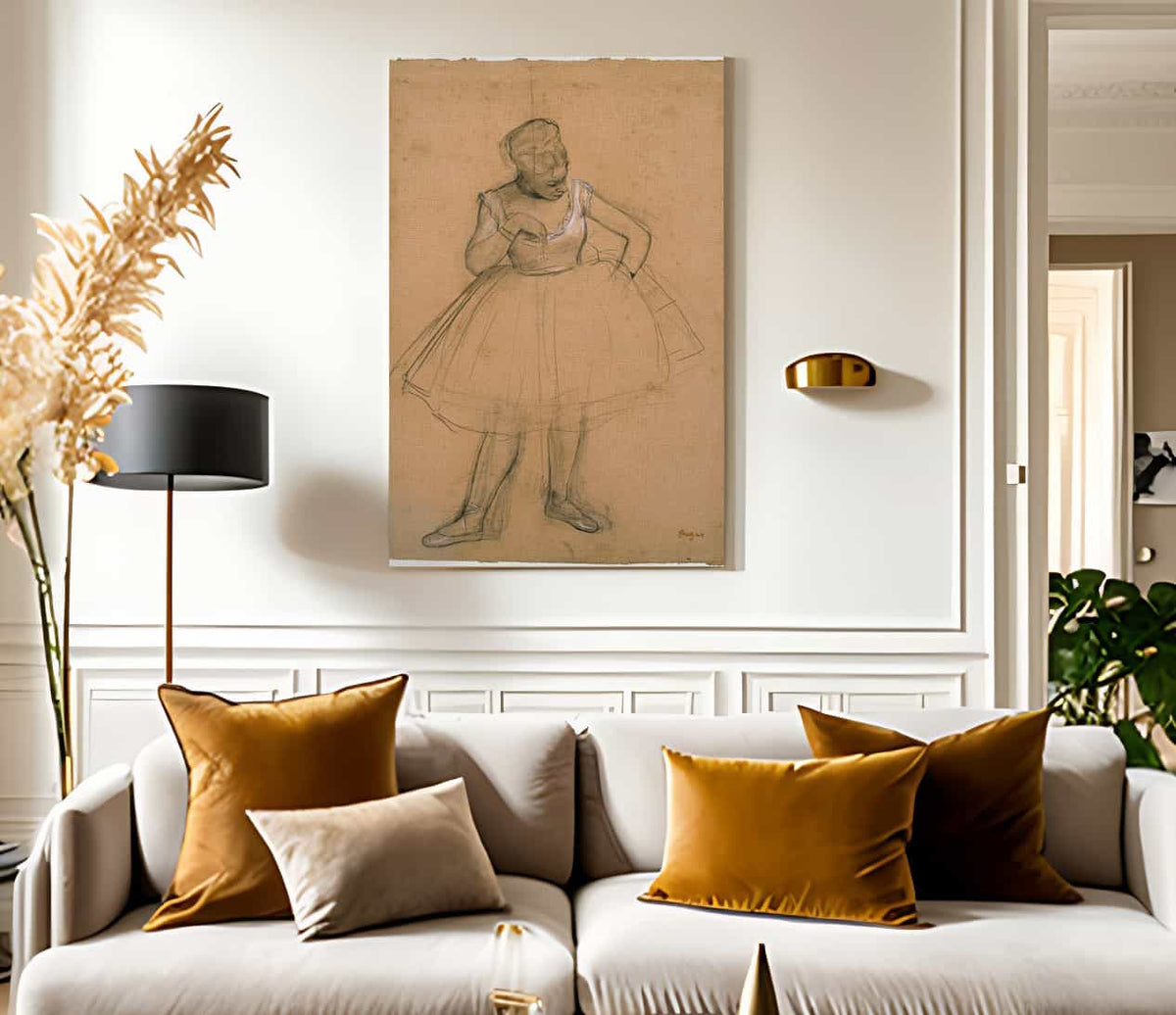 Ballet Dancer Adjusting Her Costume By Edgar Degas Fine Art Print