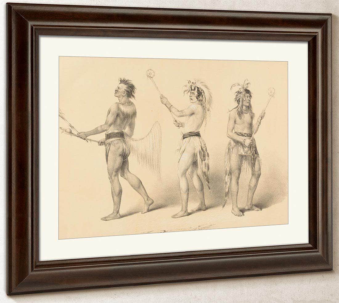 Ballplayers  No. 21 By George Catlin Fine Art Print