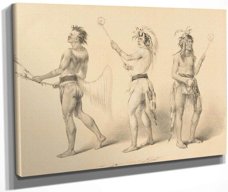 Ballplayers  No. 21 By George Catlin Fine Art Print