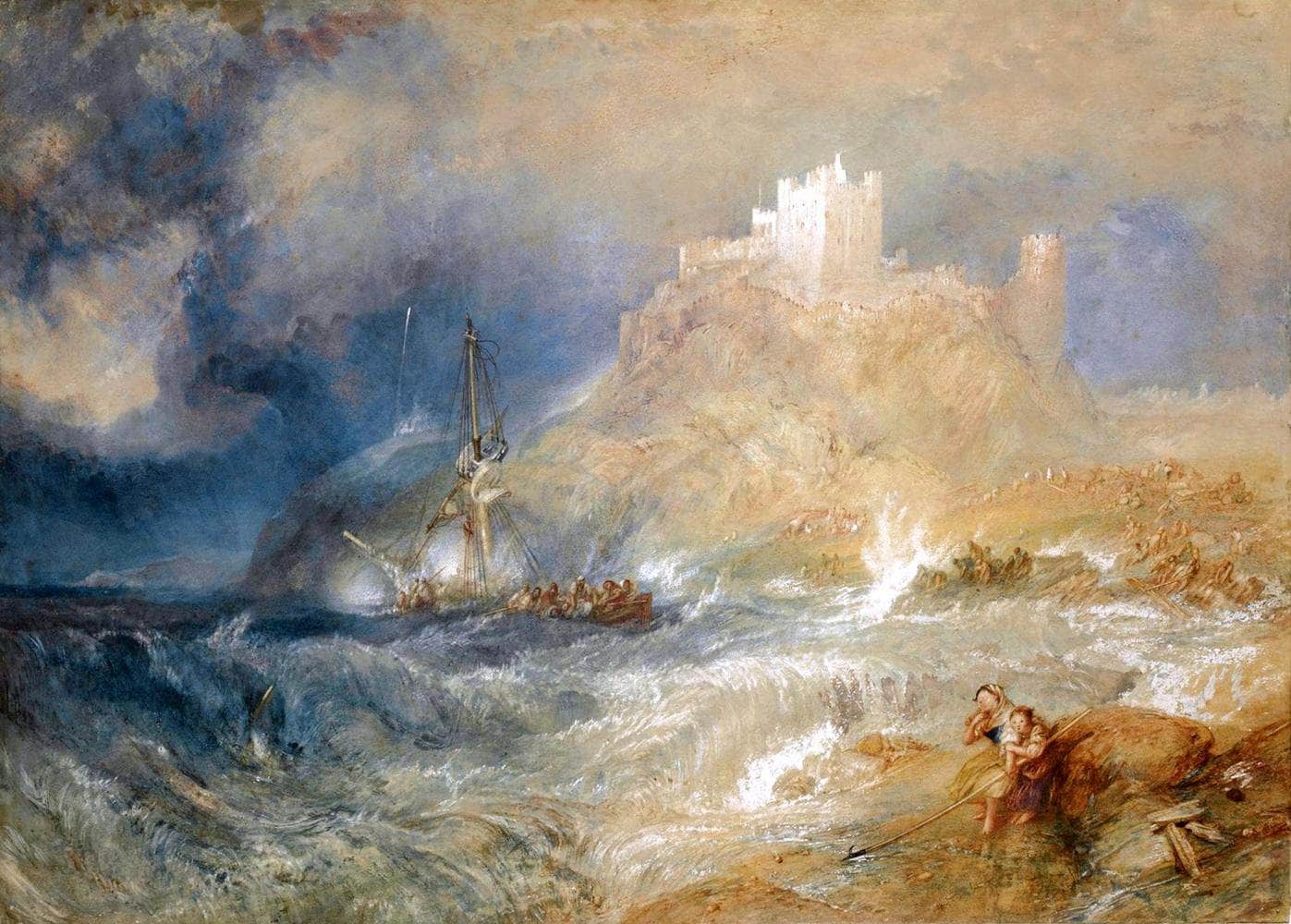 Bamborough Castle Painting Joseph Mallord William Turner Canvas Art Fine Art Print