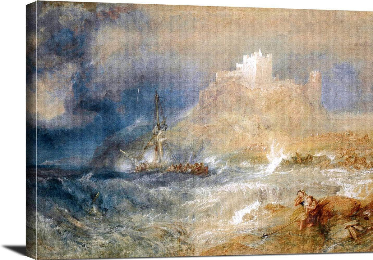 Bamborough Castle Painting Joseph Mallord William Turner Canvas Art Fine Art Print