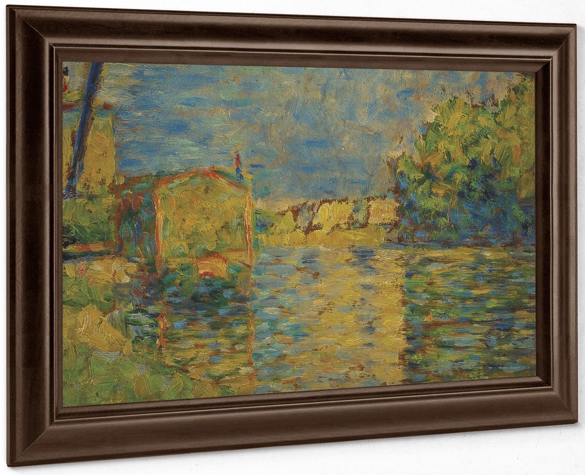 Banks Of The Seine Near Courbevoie By Georges Pierre Seurat Fine Art Print