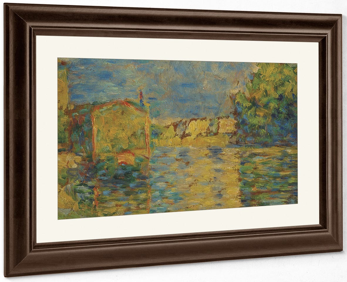 Banks Of The Seine Near Courbevoie By Georges Pierre Seurat Fine Art Print