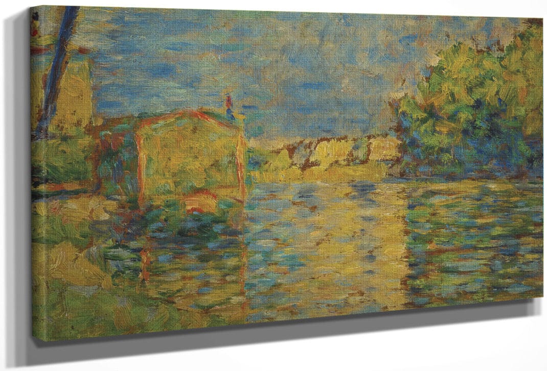 Banks Of The Seine Near Courbevoie By Georges Pierre Seurat Fine Art Print
