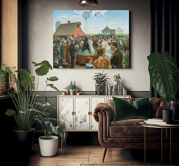Baptism In Kansas By John Steuart Curry Fine Art Print