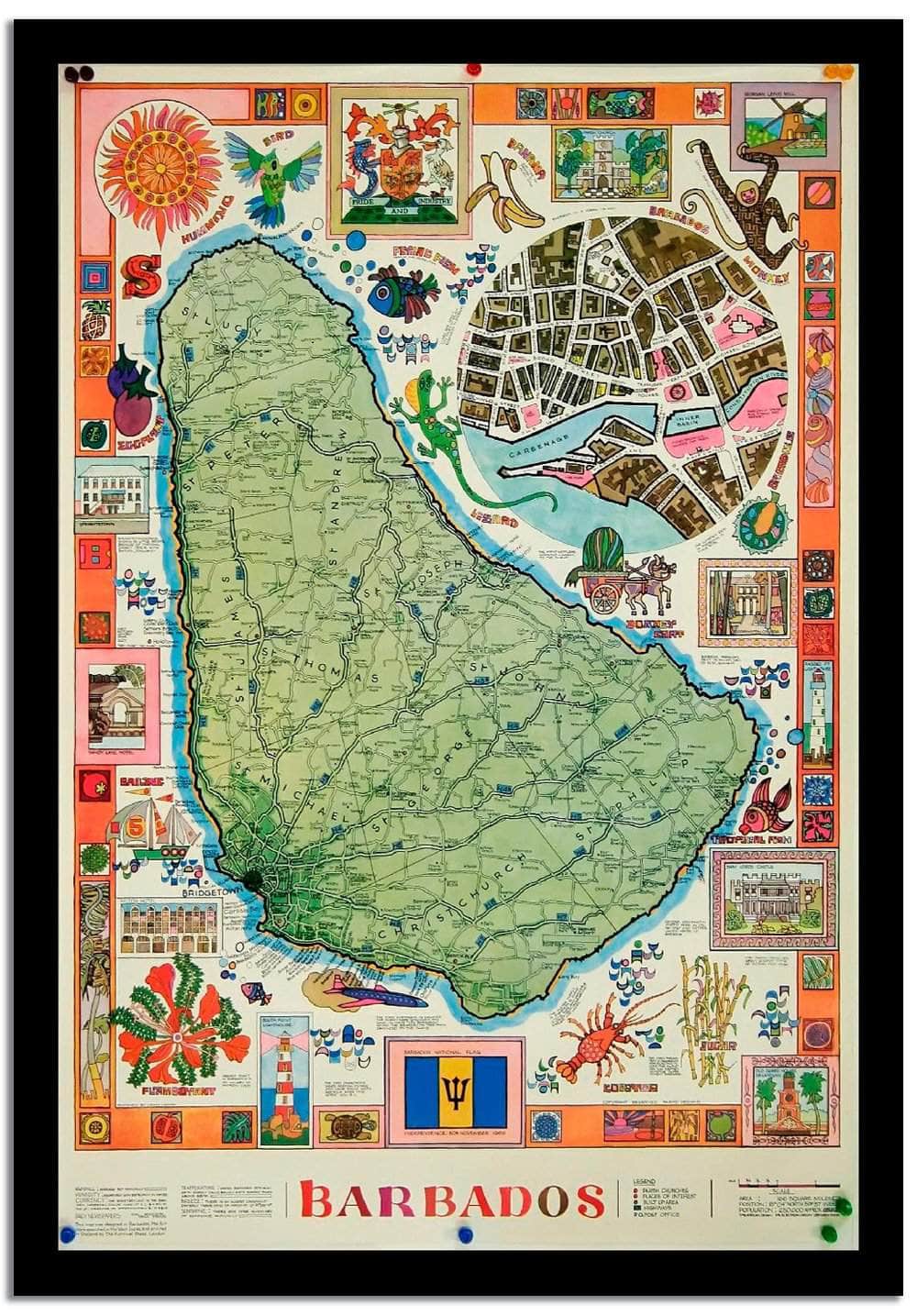 Barbados  Vintage Poster Fine Art Print