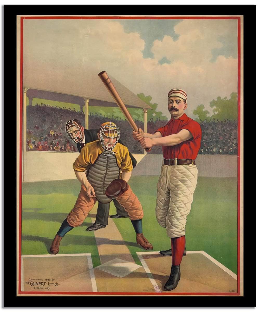 Baseball  Vintage Poster Fine Art Print