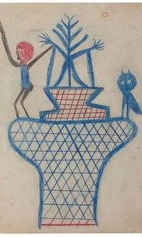 Basket Man And Owl By Bill Traylor Fine Art Print