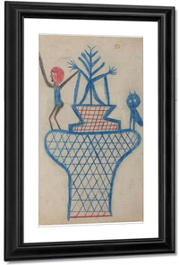 Basket Man And Owl By Bill Traylor Fine Art Print