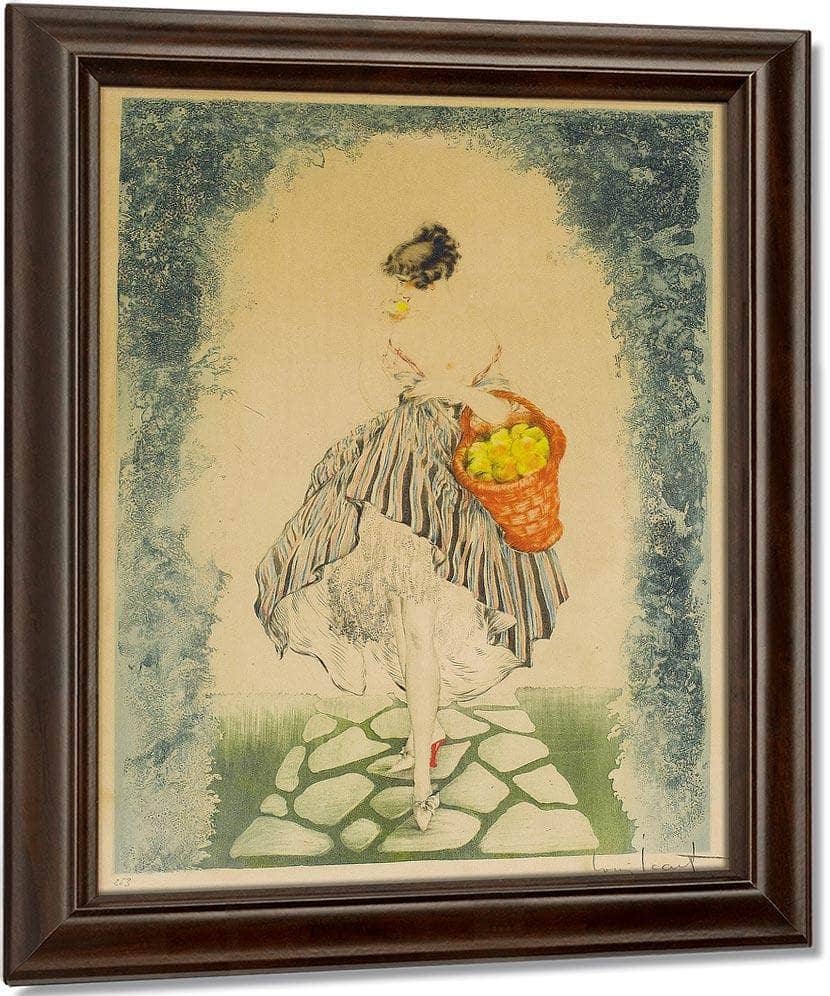 Basket Of Apples 1924 By Louis Icart Fine Art Print