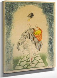 Basket Of Apples 1924 By Louis Icart Fine Art Print