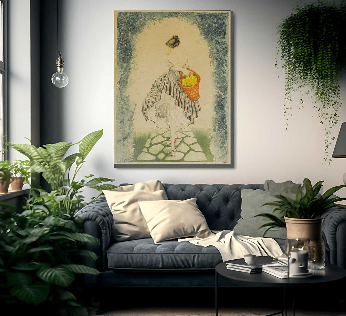 Basket Of Apples 1924 By Louis Icart Fine Art Print