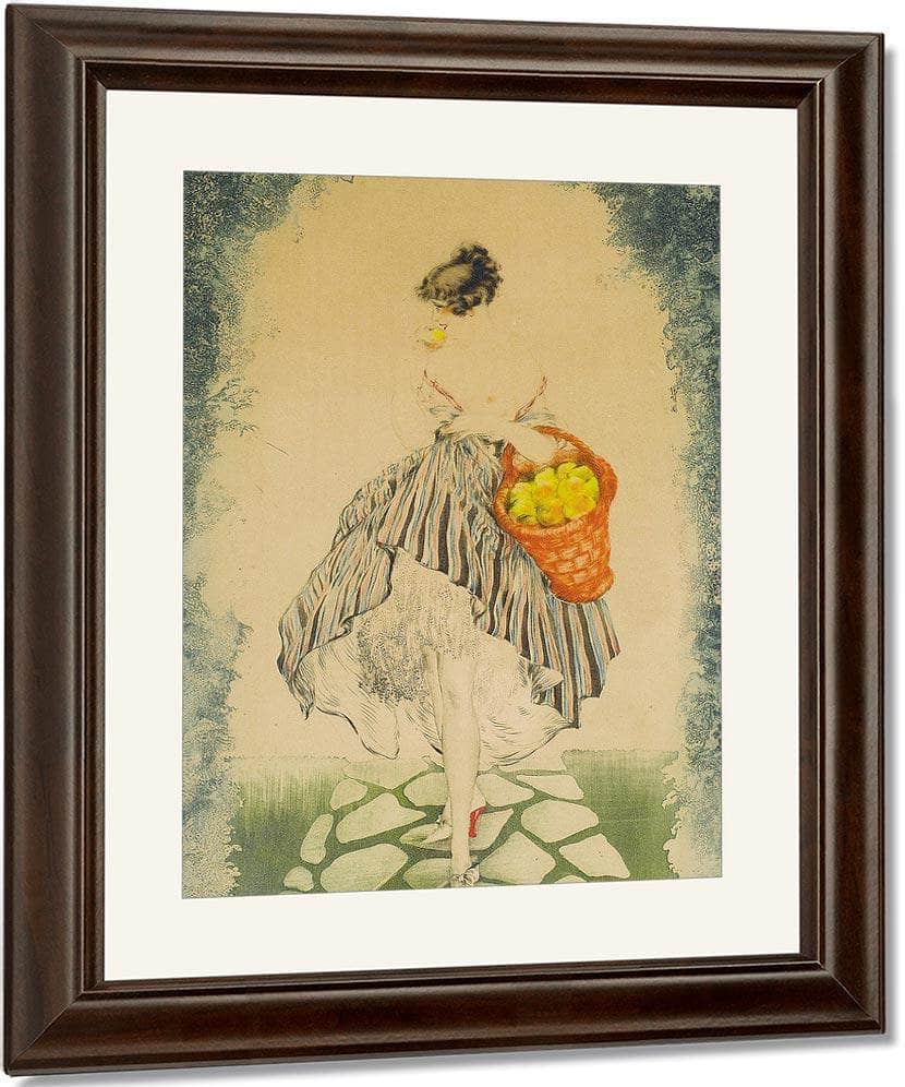 Basket Of Apples 1924 By Louis Icart Fine Art Print