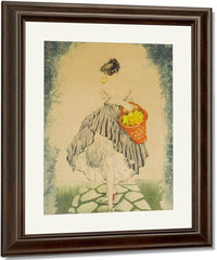 Basket Of Apples 1924 By Louis Icart Fine Art Print